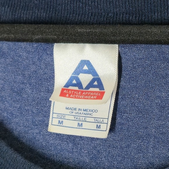 Vintage Sirius XM T Shirt Mens M Blue Ringer Satellite Radio Y2K Double-Sided - Picture 3 of 6